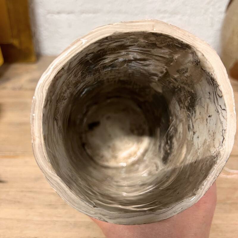 Marbled ceramic vase