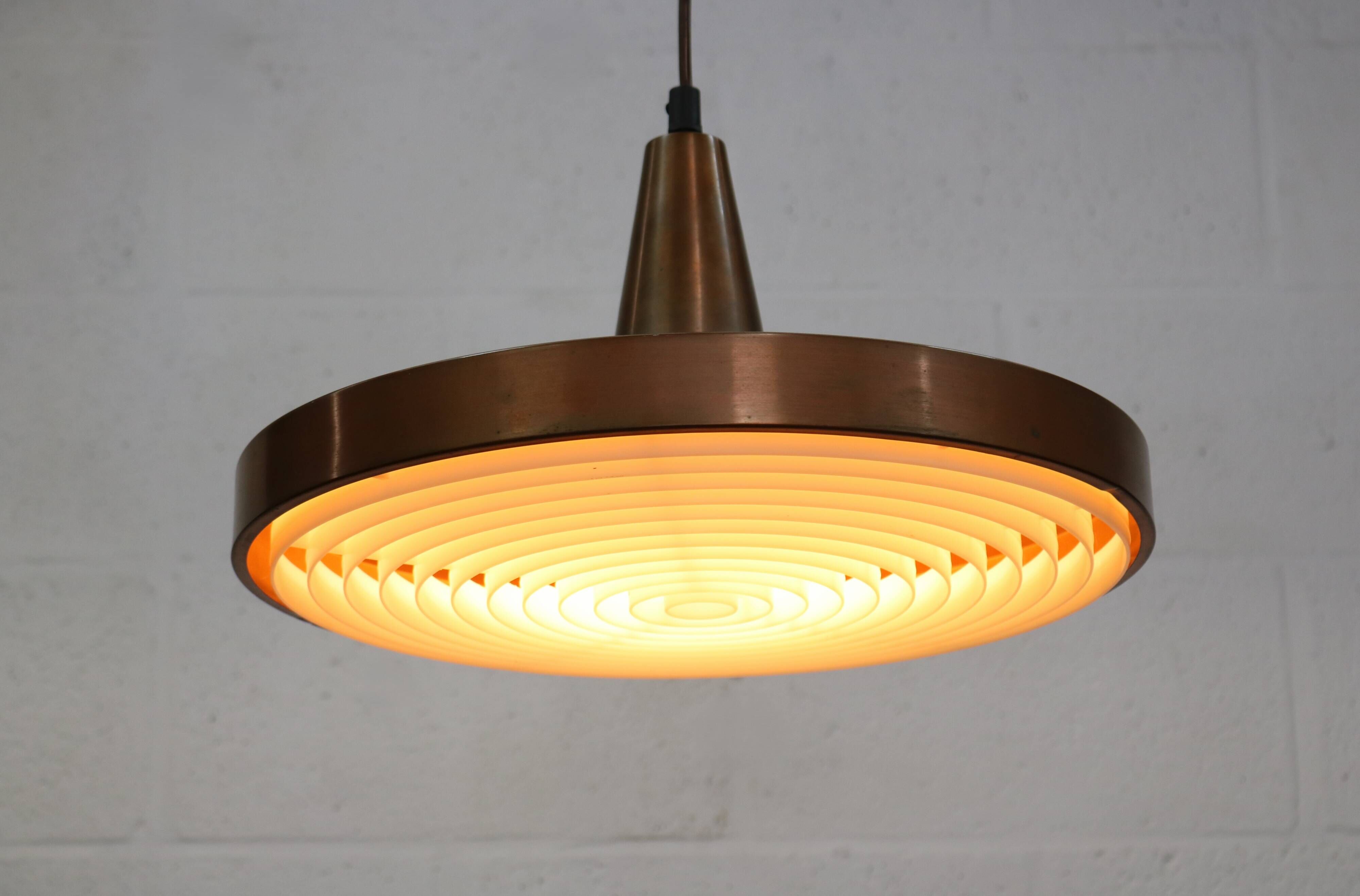 Vintage Copper Pendant Lamp: 1960s Scandinavian Design
