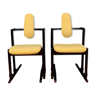 Pair of Flysit armchairs by Peter Opsvik Stokke Norway 1990s