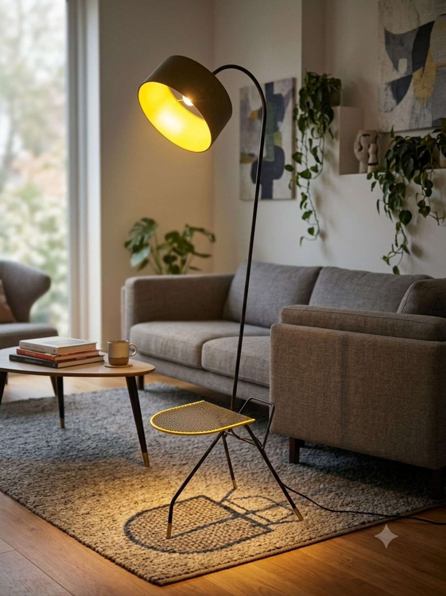 Lampadaire tripode style Matégot années 50
