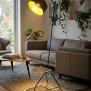 Tripod floor lamp in Matégot style from the 1950s.