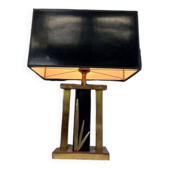 Vintage black/gold table lamp belgochrome style