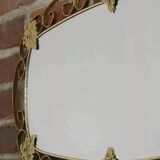 Miroir ovale années 50 en laiton - 38x69cm