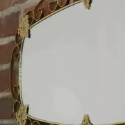 1950s oval brass mirror - 38x69cm