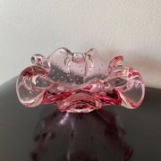 Vintage pink empty pocket ashtray in Murano by Barovier and Toso