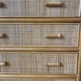 Vintage rattan chest of drawers