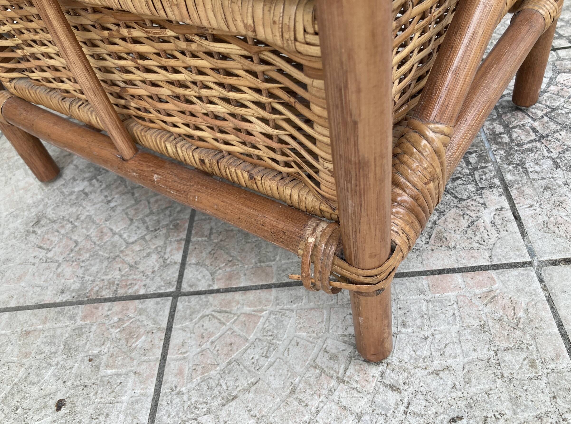 Vintage rattan chiffonier