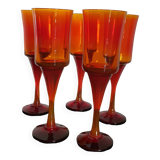 5 glasses on colored foot