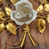 Floral golden wall lamp