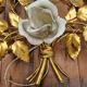Floral golden wall lamp