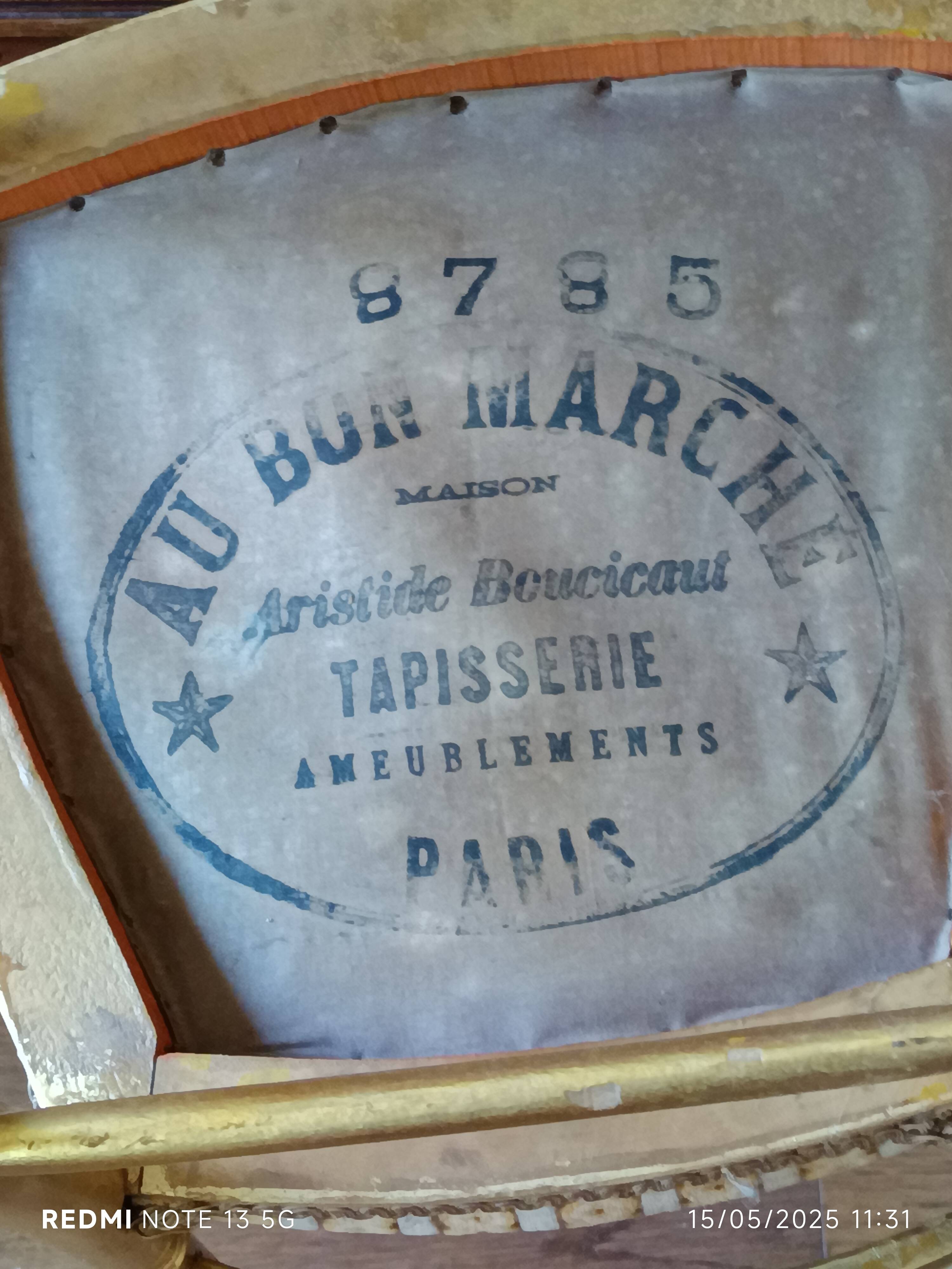 2 gilded Napoleon III bedroom chairs, 1900s