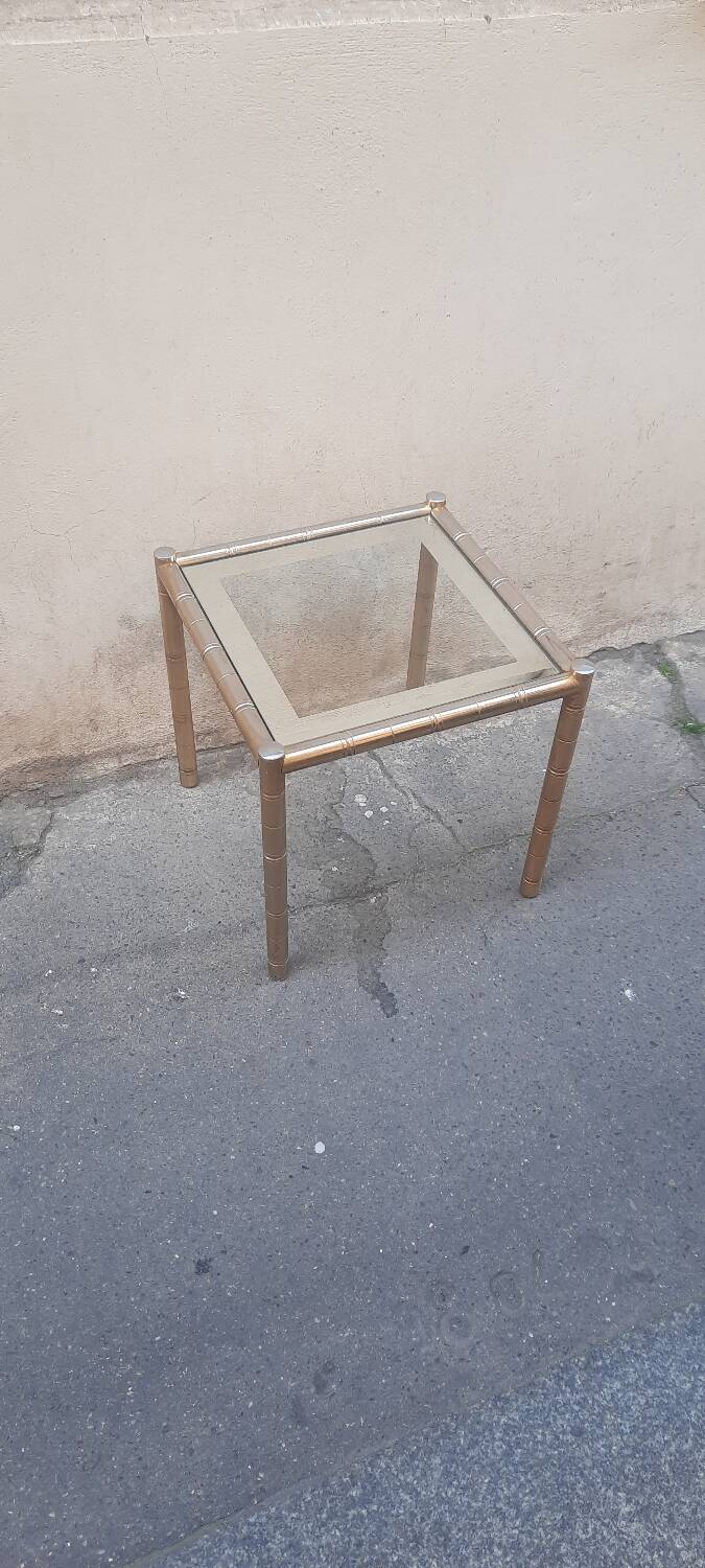 Gold-plated brass coffee table