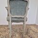 Louis XV style cabriolet armchair in patinated wood and velvet