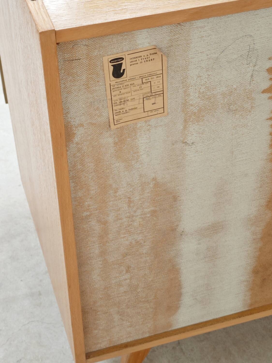 U-458 oak sideboard by Jiri Jiroutek for Interier Praha 1960