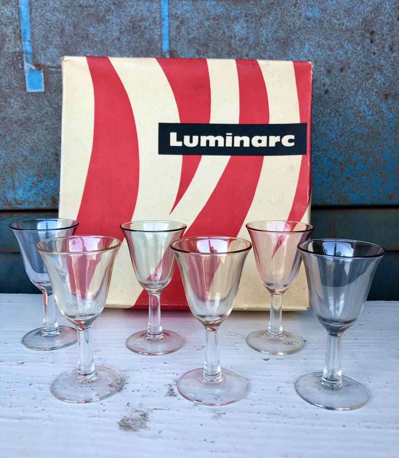 Luminarc vintage alcohol glass set
