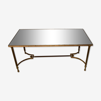 Classic neo coffee table in brass and oxidized mirror