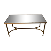 Classic neo coffee table in brass and oxidized mirror