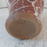Ceramic vase handmade stoneware 60-70s signed