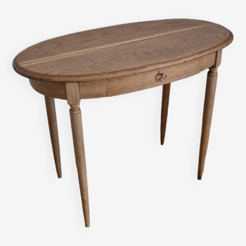 Louis XVI style oak desk console table