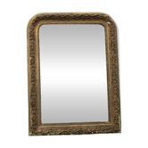 Large gilded sculpted Louis-Philippe mirror, mercury 104x77cm