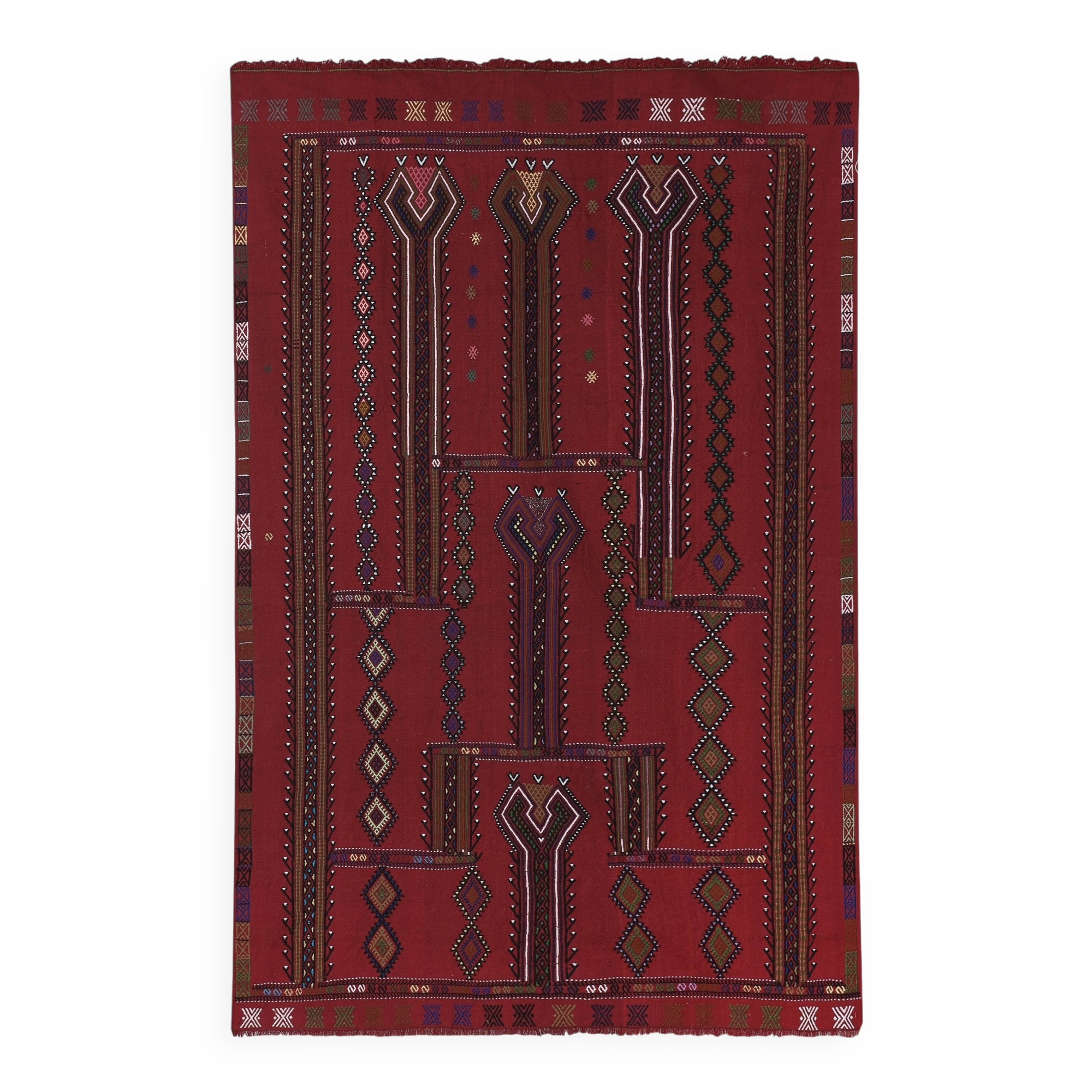 Vintage Turkish Oushak Rug Handwoven 151x235 cm