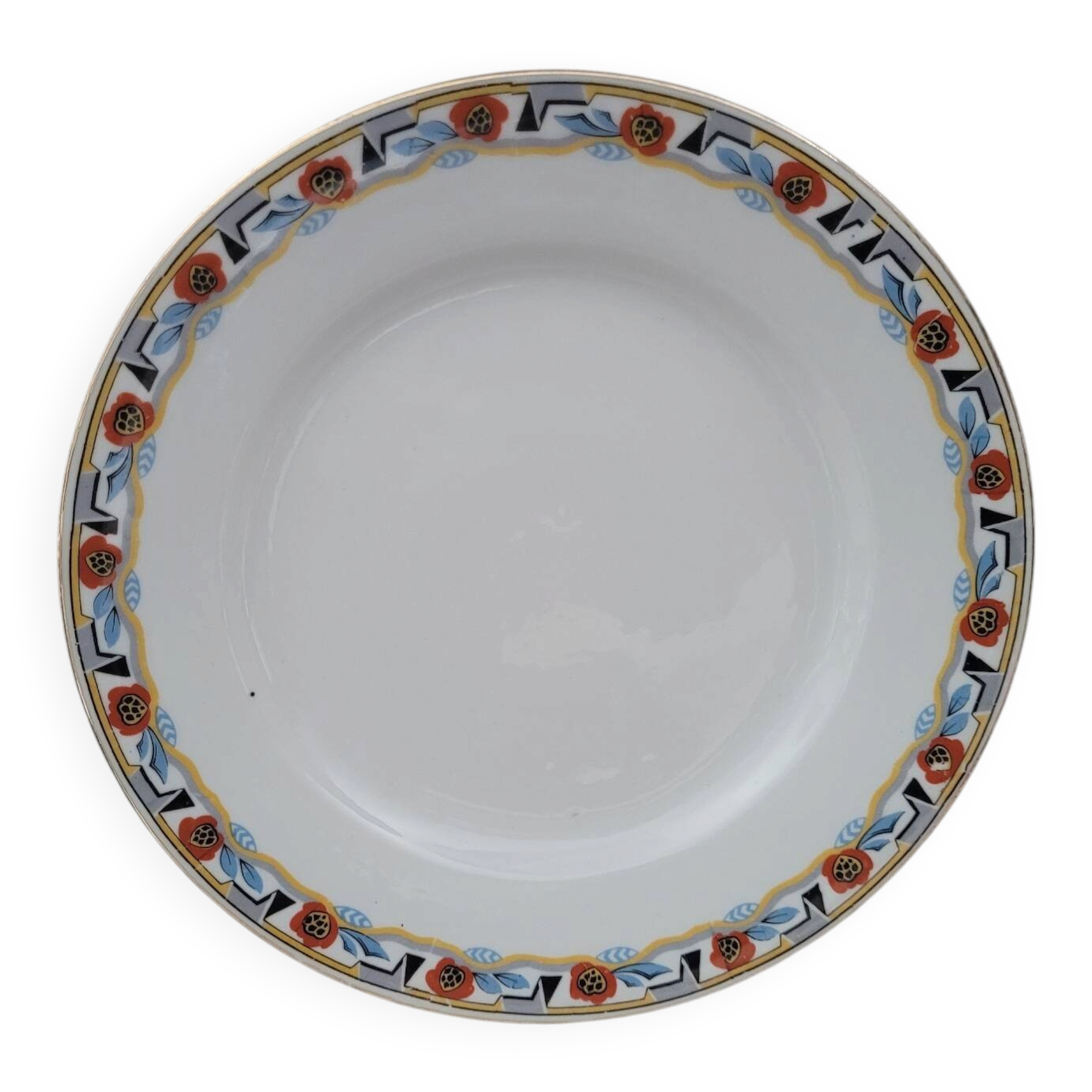 Round Art Deco plate MLV France 1930s