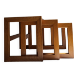 Modernist solid oak nesting table 1970