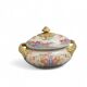 Cracked ceramic candy box with floral and gold decoration, 20th century