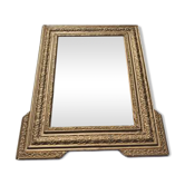 Miroir en bois et stuc doré