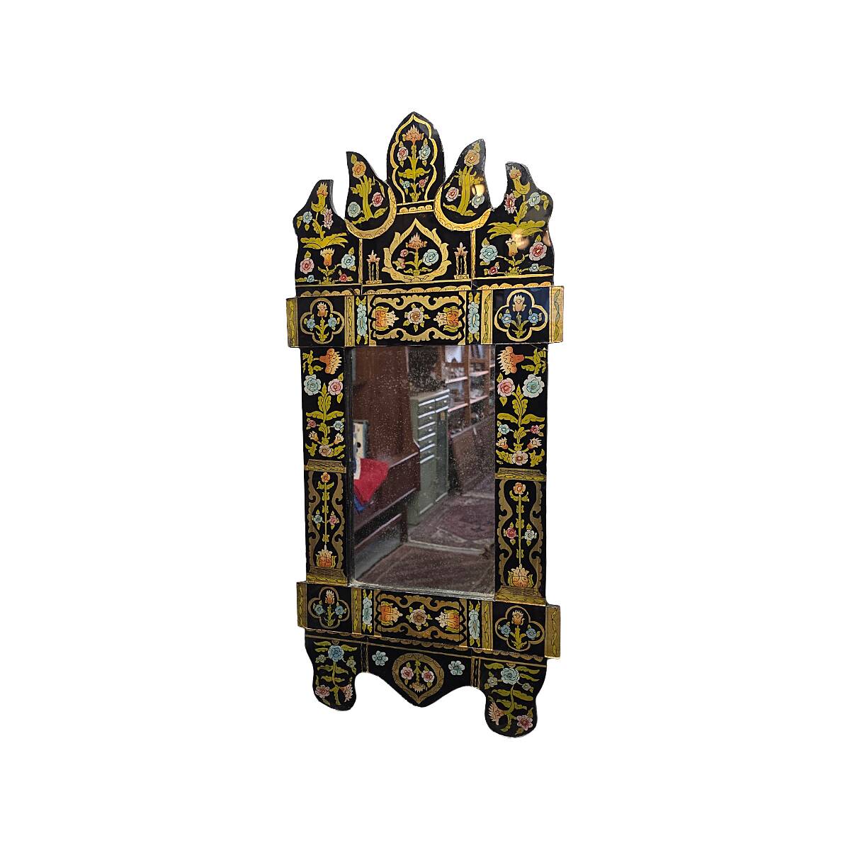 Vintage Hand Painted and gilded Moorish Mirror, 1960/70s