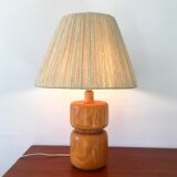 Vintage 1980s solid elm lamp