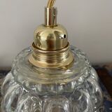 Set of two electrified chiseled glass walking lamps