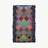 Knitted Diamond Throw Blanket Vintage 1970s