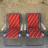 Pair of foldable camping armchairs "lafuma"