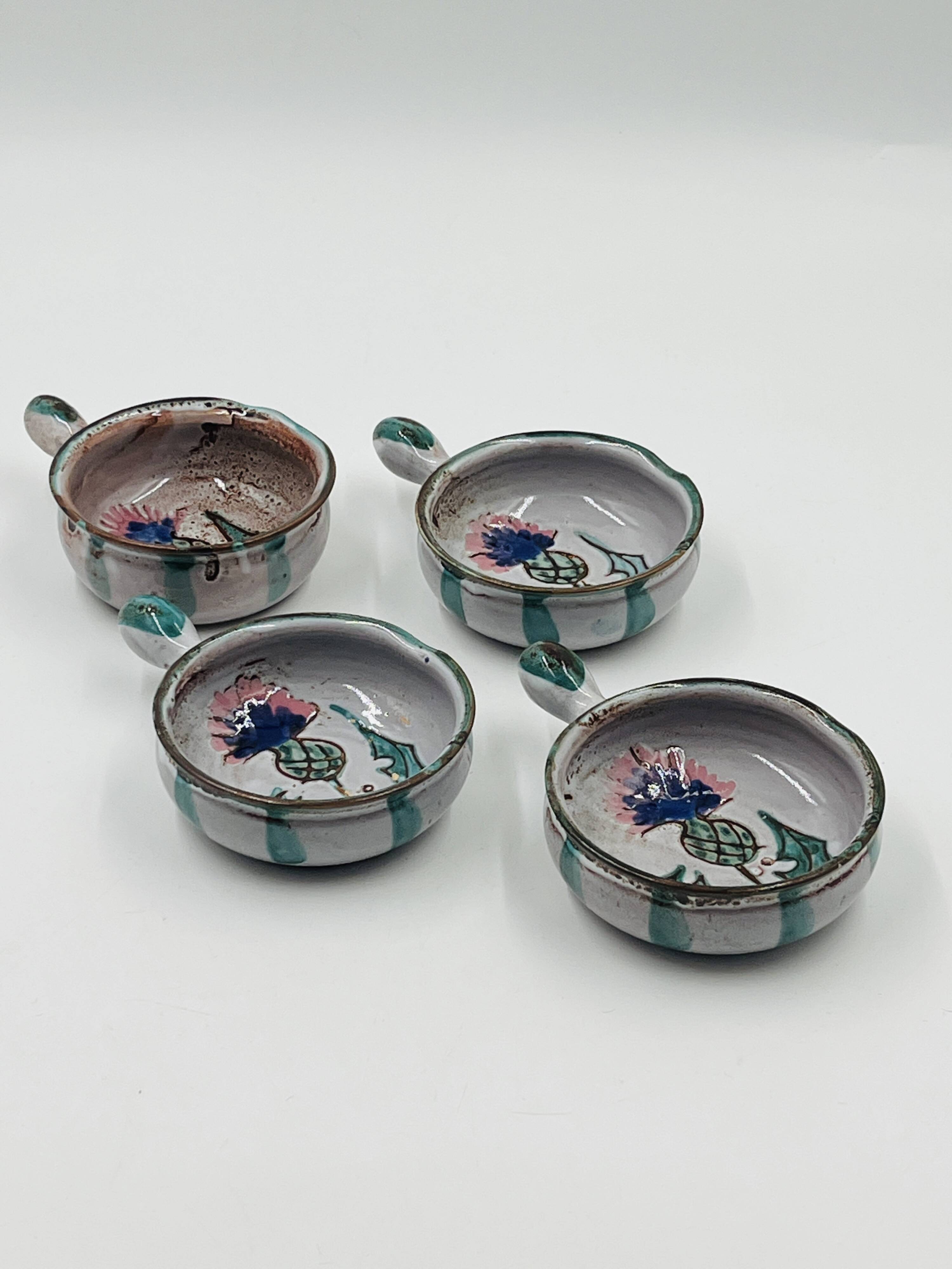 Set of 4 Vallauris Chardon ramekins by Étienne Daniel