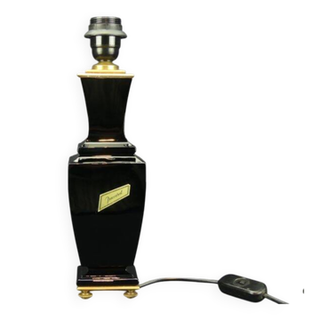 Baccarat, pied de lampe en cristal noir