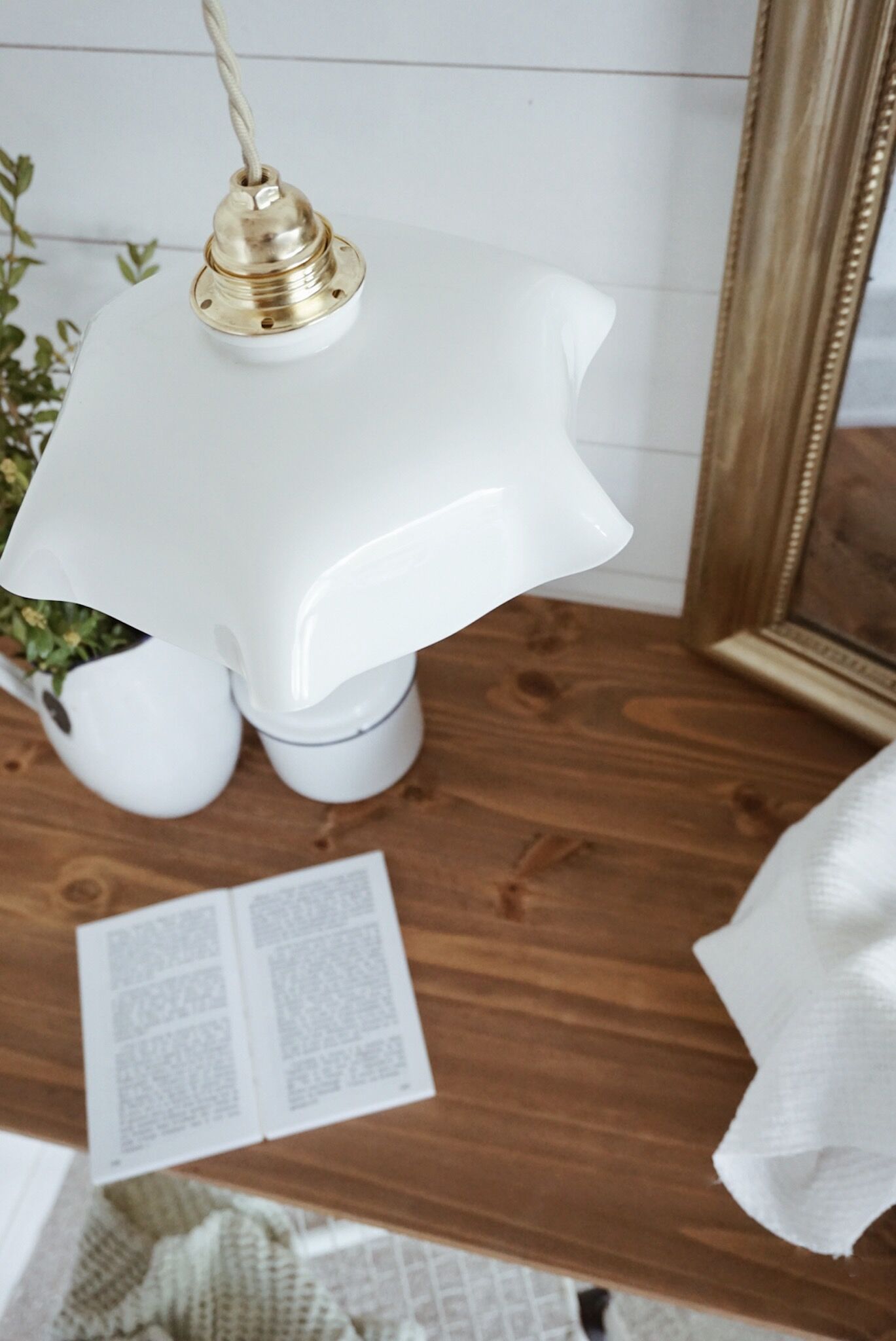 Draped suspension Opaline 🌿 Vintage