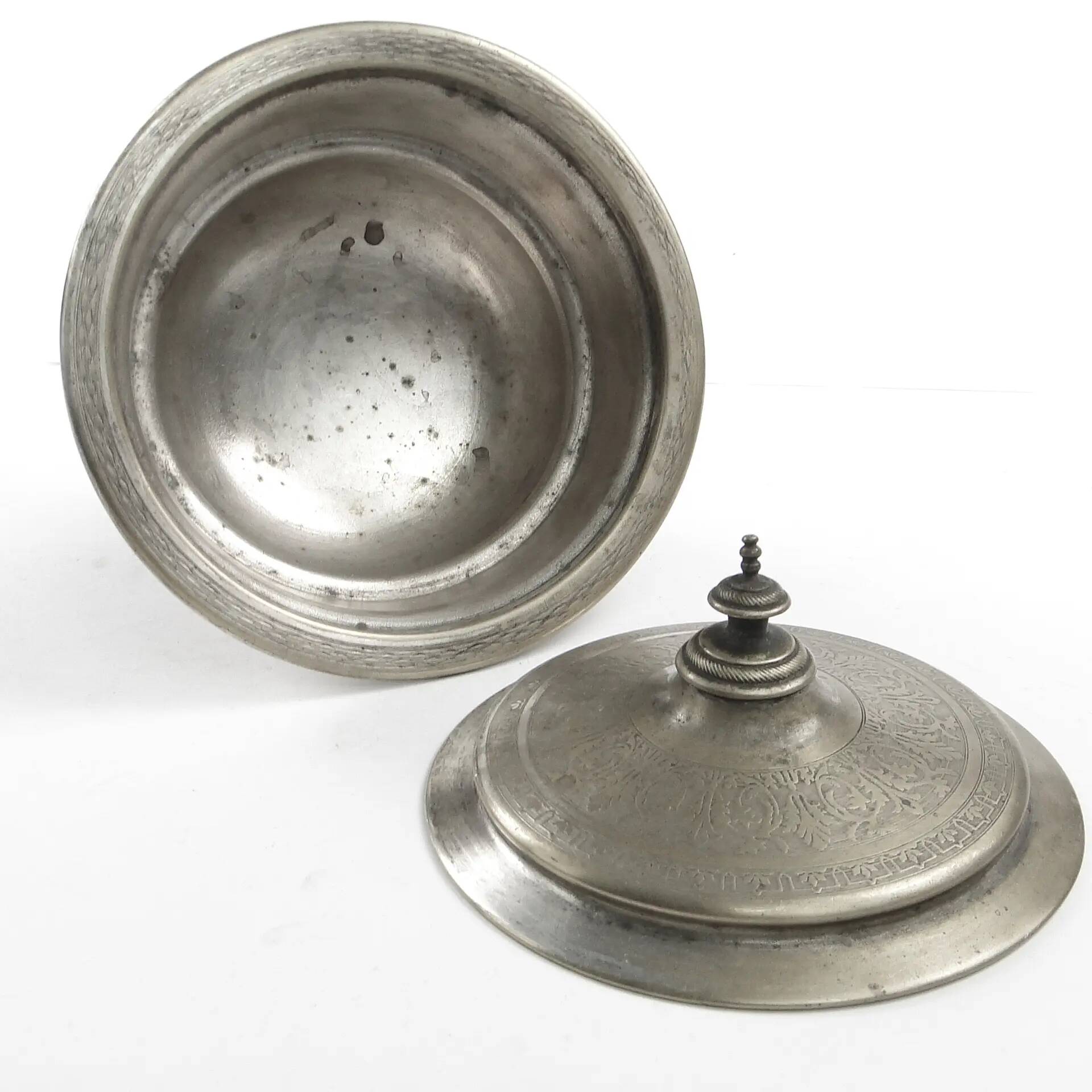 Eclectic caviar server, silver-plated brass, Henneberg Brothers, Poland, 19th century