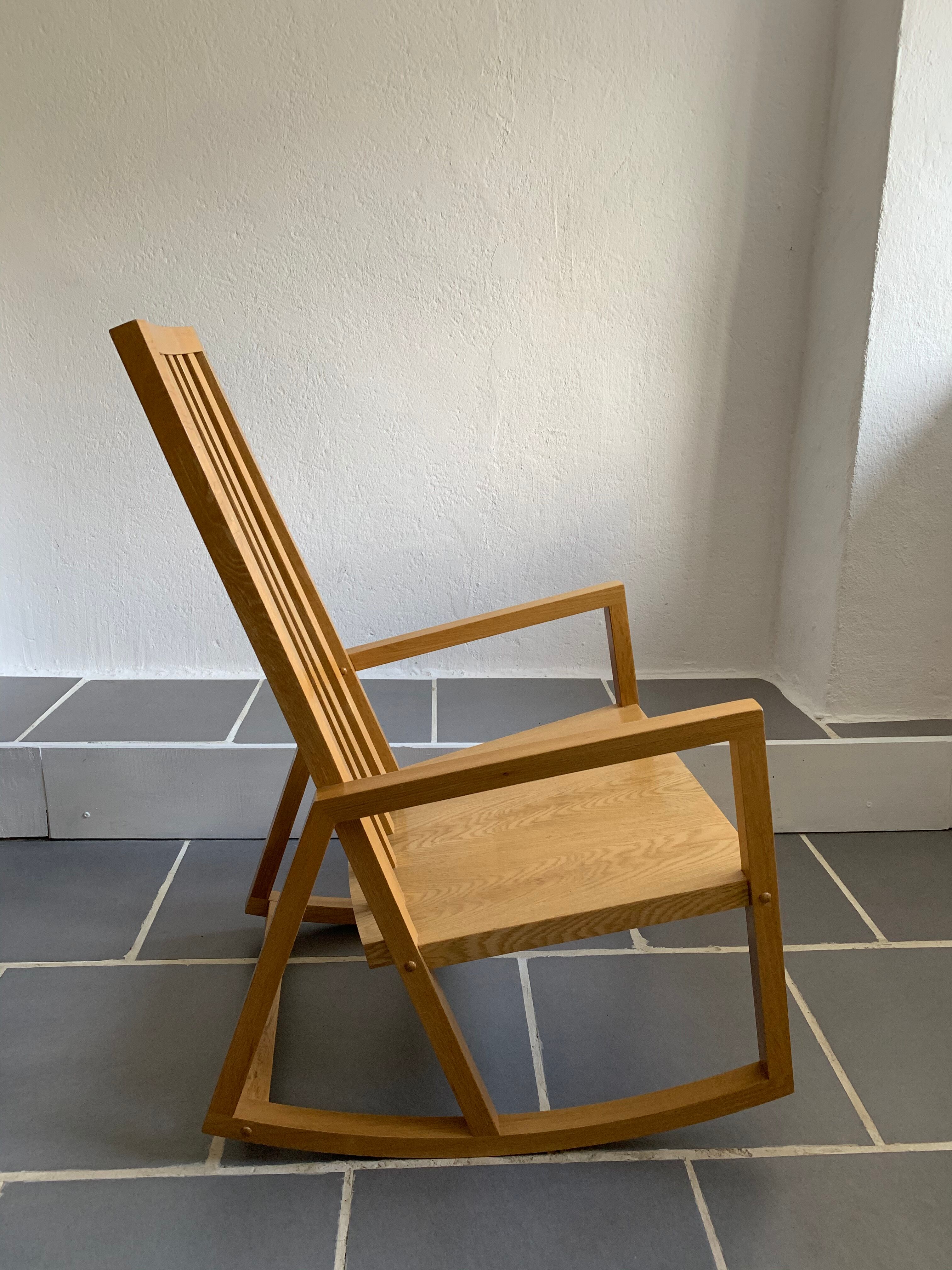 Rocking chair hêtre blond vintage