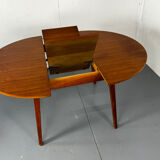 Table à manger ronde extensible moderniste danoise du milieu du siècle, 19