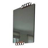 Miroir en laiton et verre fumé, Italie 1970