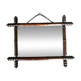 Bamboo-shaped wooden mirror