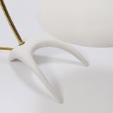White brass desk or table lamp in the Louis Kalff style from the 1950s.