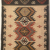 4x10 jute handwoven kilim runner rug, 120 x 300 cm handmade, kelim, carpet, indian.