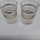 6 vintage glasses lined golden