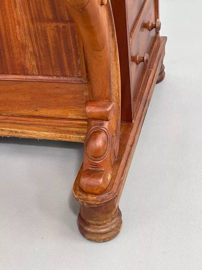 20th century Davenport desk with walnut piano top