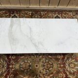 Table basse 1970 laiton et marbre de carrare