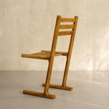 Set of 4 chairs and a bench, France 1960