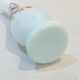 Opaline glass vase with white and blue opaline glass and orange flower pattern, vintage 60s