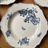 Blue flowered ironstone deep plates from Saxony